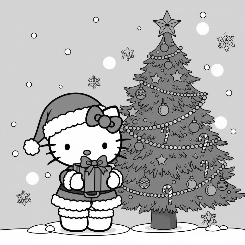 Corte Hello Kitty: Estilo Natalino com Toque Moderno