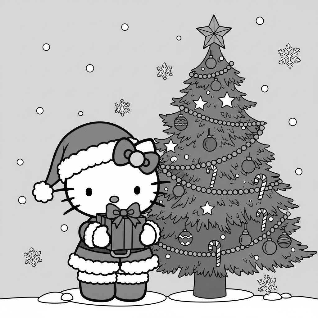 Corte Hello Kitty com Estilo Natalino