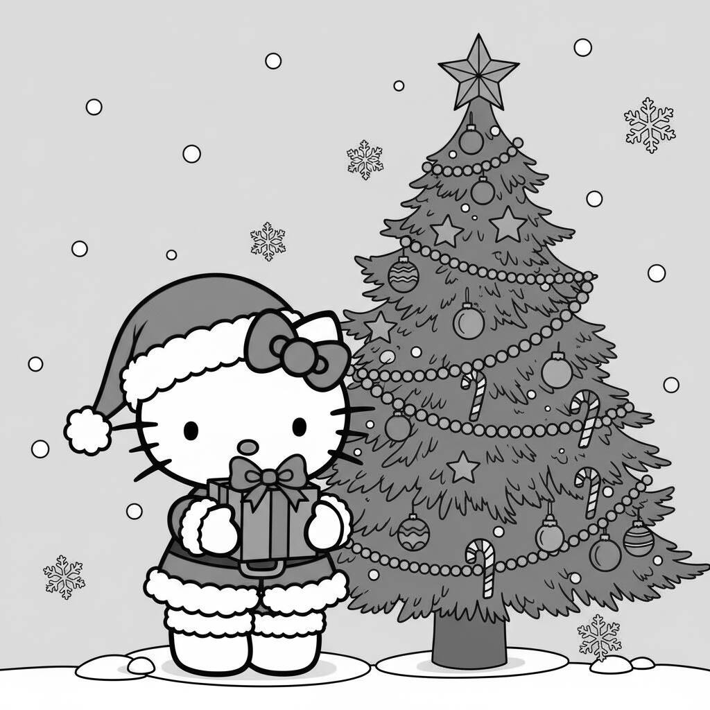 Corte Hello Kitty com Estilo Natalino